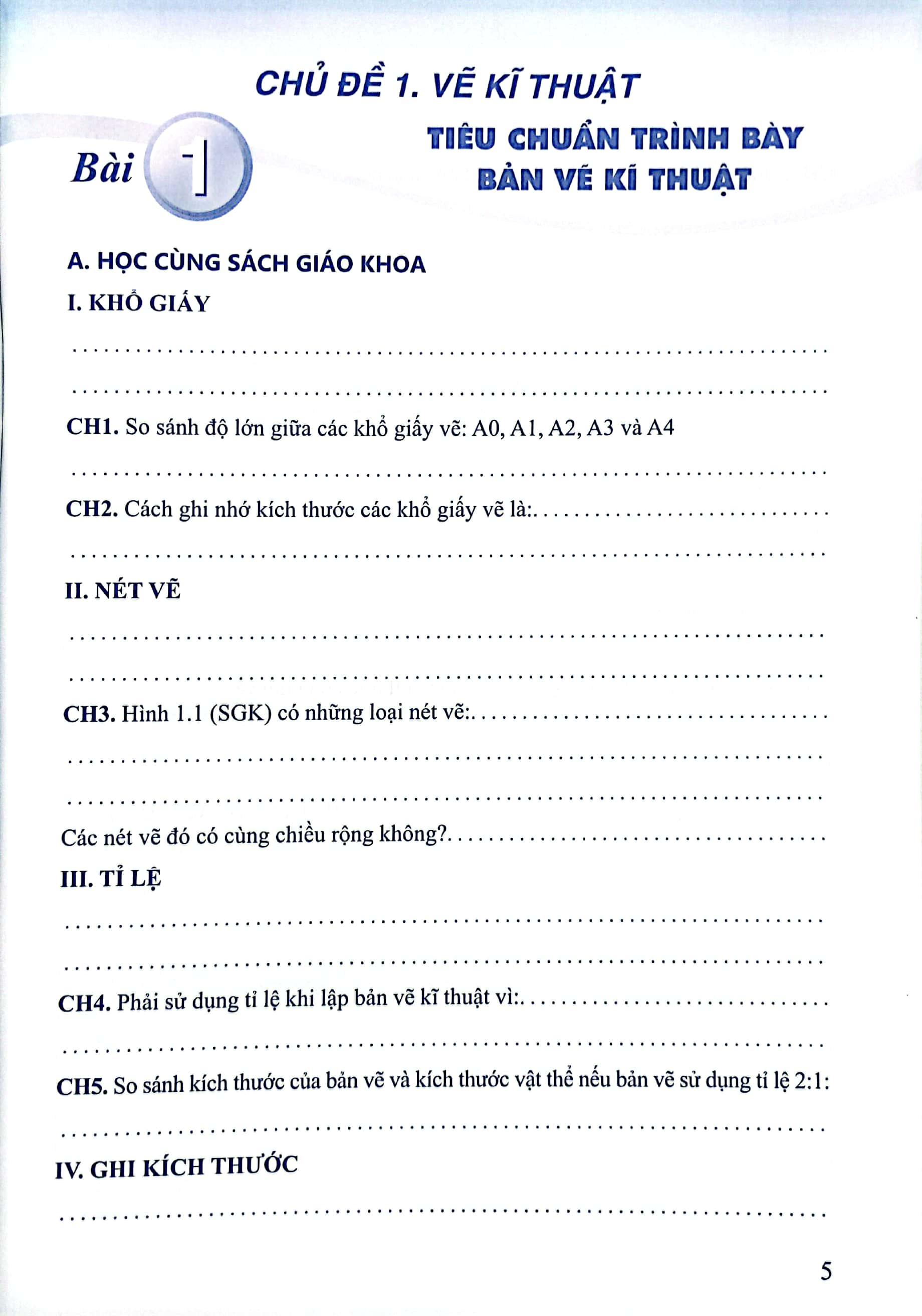 Vở Bài Tập Công nghệ 8 (Cánh Diều) (2023)