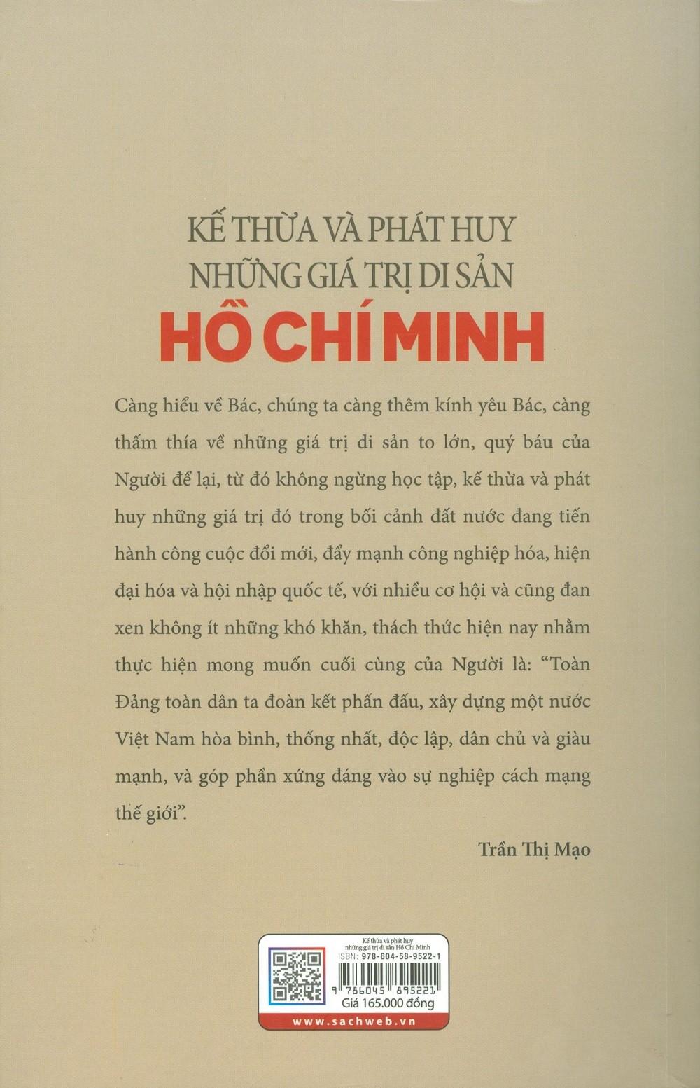 Kế Thừa Và Phát Huy Những Giá Trị Di Sản Hồ Chí Minh
