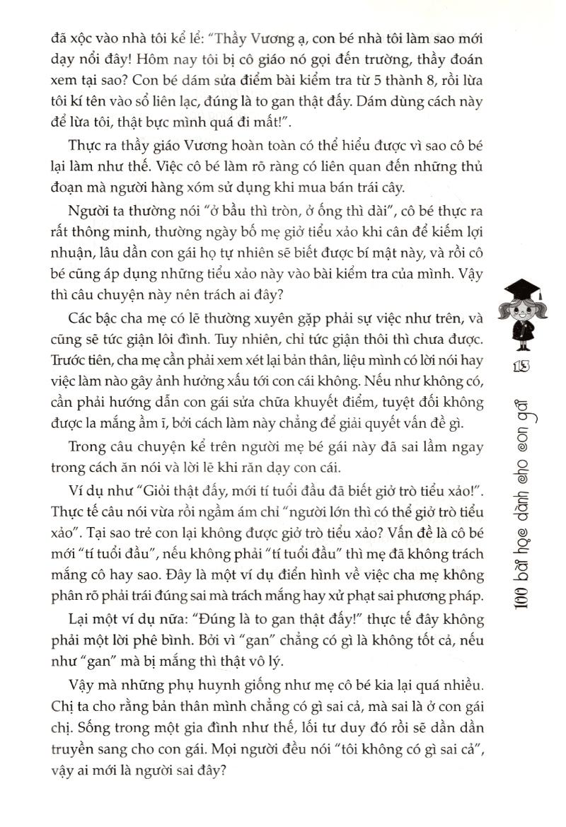 100 Bài Học Dành Cho Con Gái (Tái Bản)