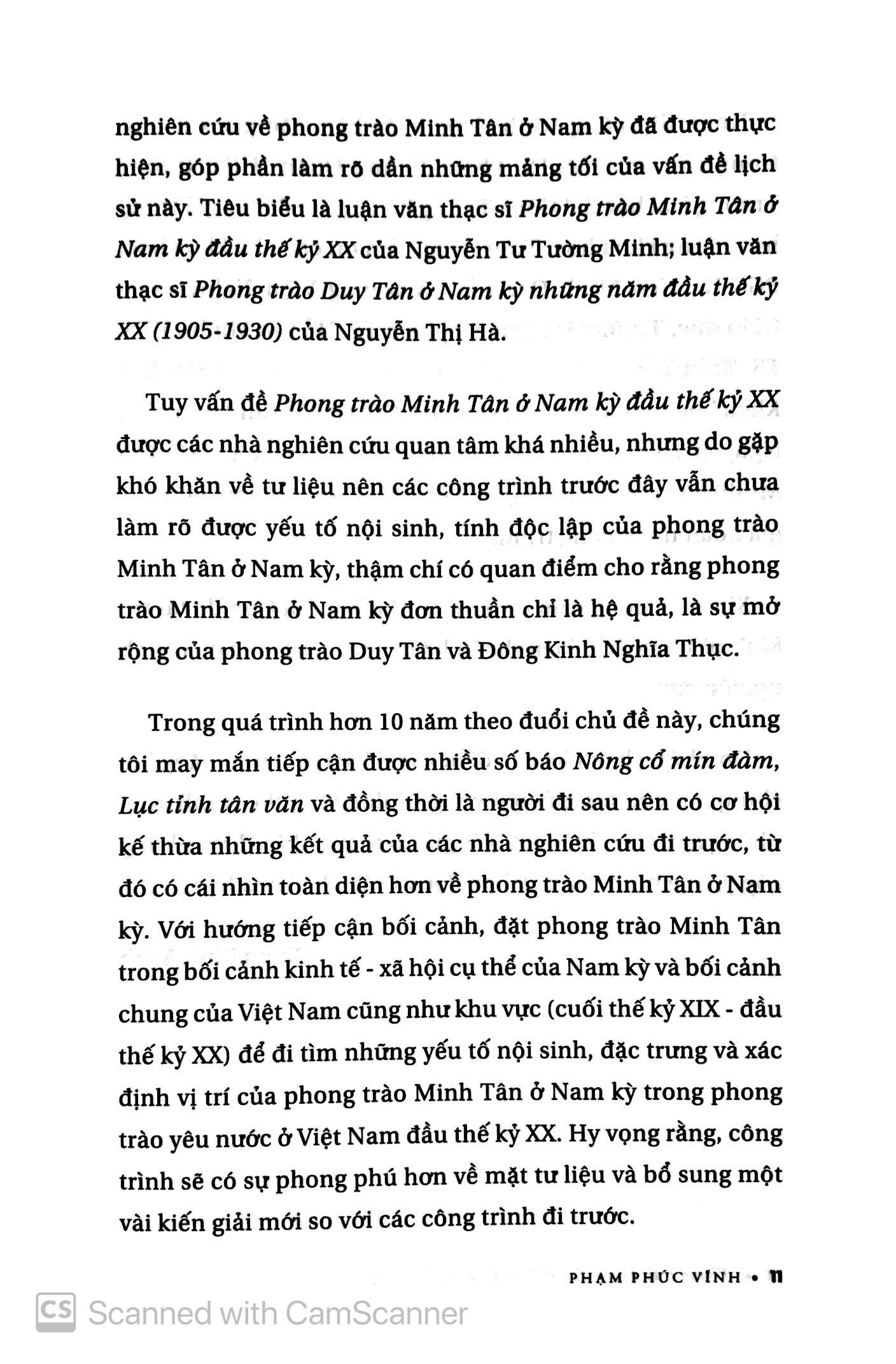 Phong Trào Minh Tân - Ở Nam Kỳ Đầu Thế Kỷ XX