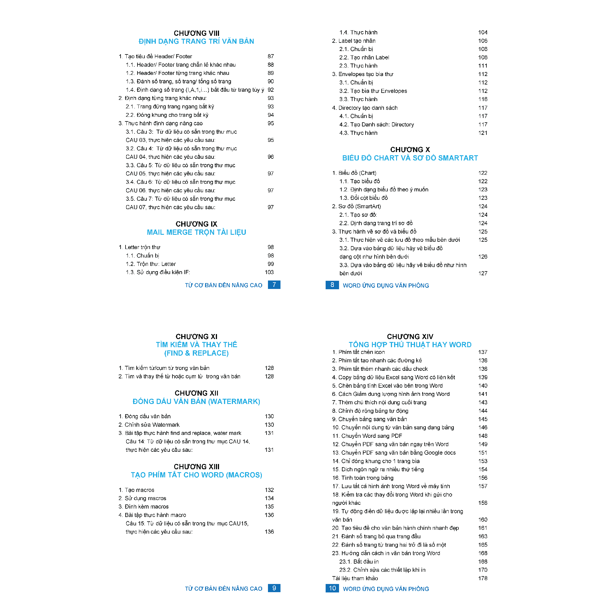 Combo 4 Sách Excel - Word - PowerPoint - Google Sheets Ứng Dụng Văn Phòng Kèm Khoá Học Video ĐÀO TẠO TIN HỌC