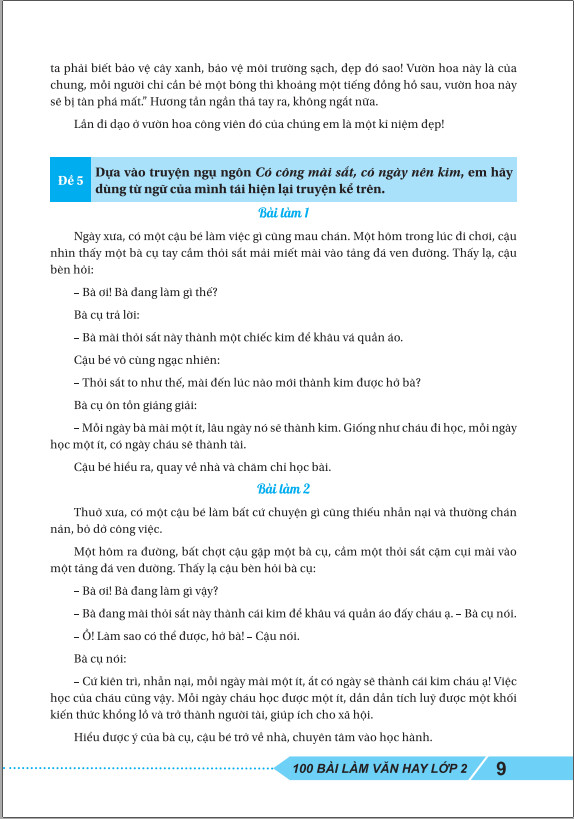 Sách 100 bài làm văn hay lớp 2 - ndbooks