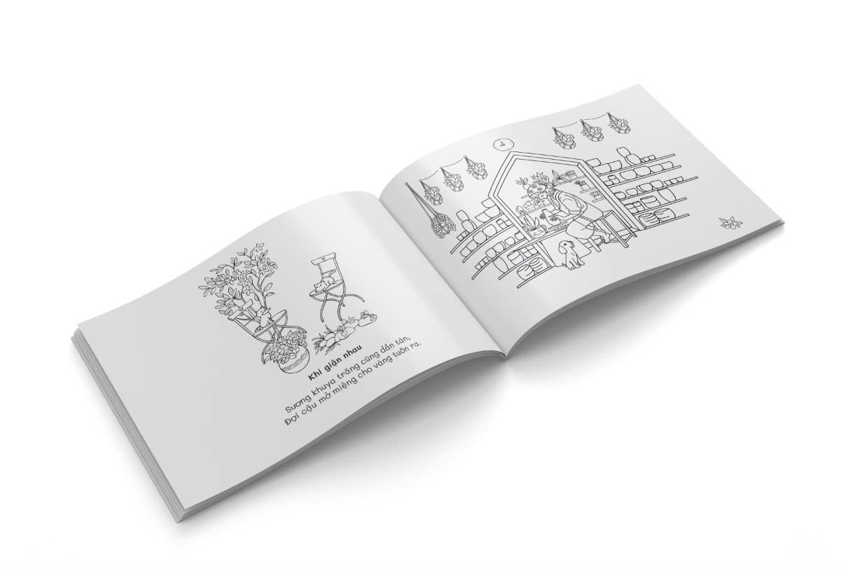 Sách Vẽ Hạnh Phúc Trong An Yên ABBOOKS - Cuốn Sách Tô Màu Lưu Giữ Thời Gian - Coloring Book