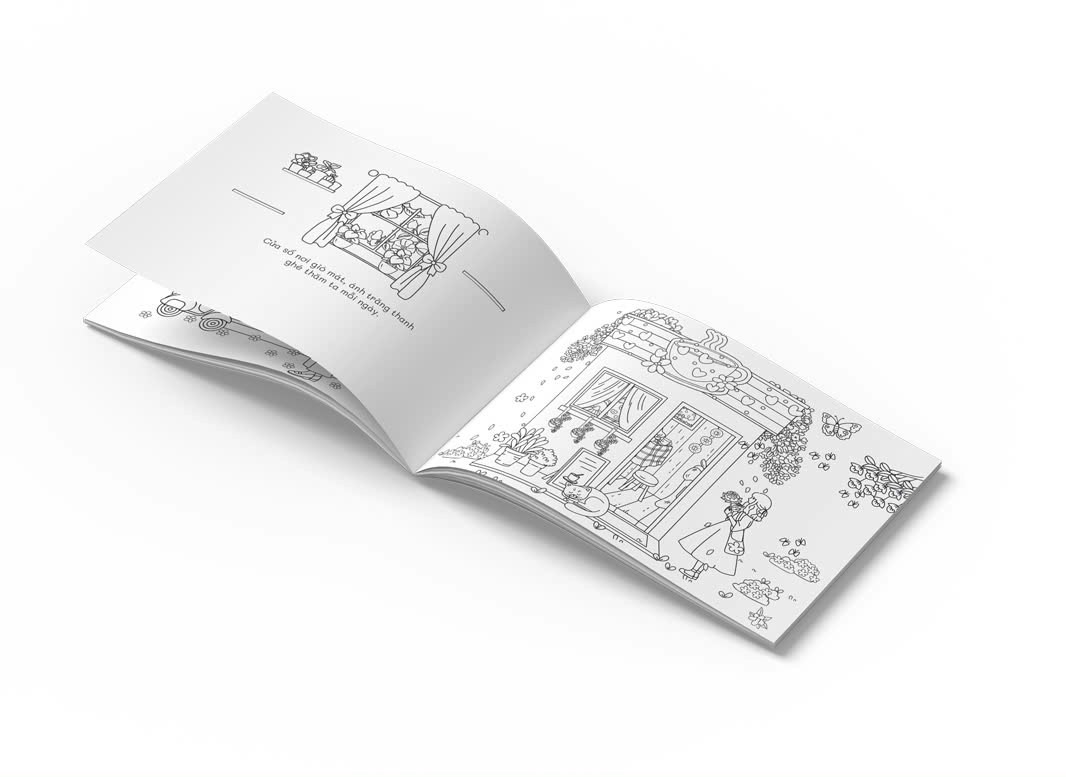 Sách Vẽ Hạnh Phúc Trong An Yên ABBOOKS - Cuốn Sách Tô Màu Lưu Giữ Thời Gian - Coloring Book