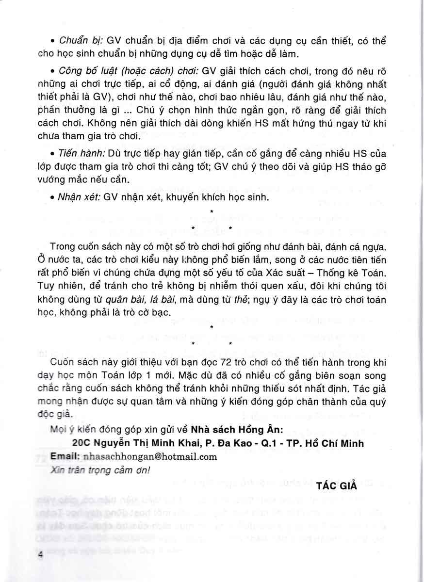 72 Trò Chơi Toán Lớp 1 (Tái Bản)
