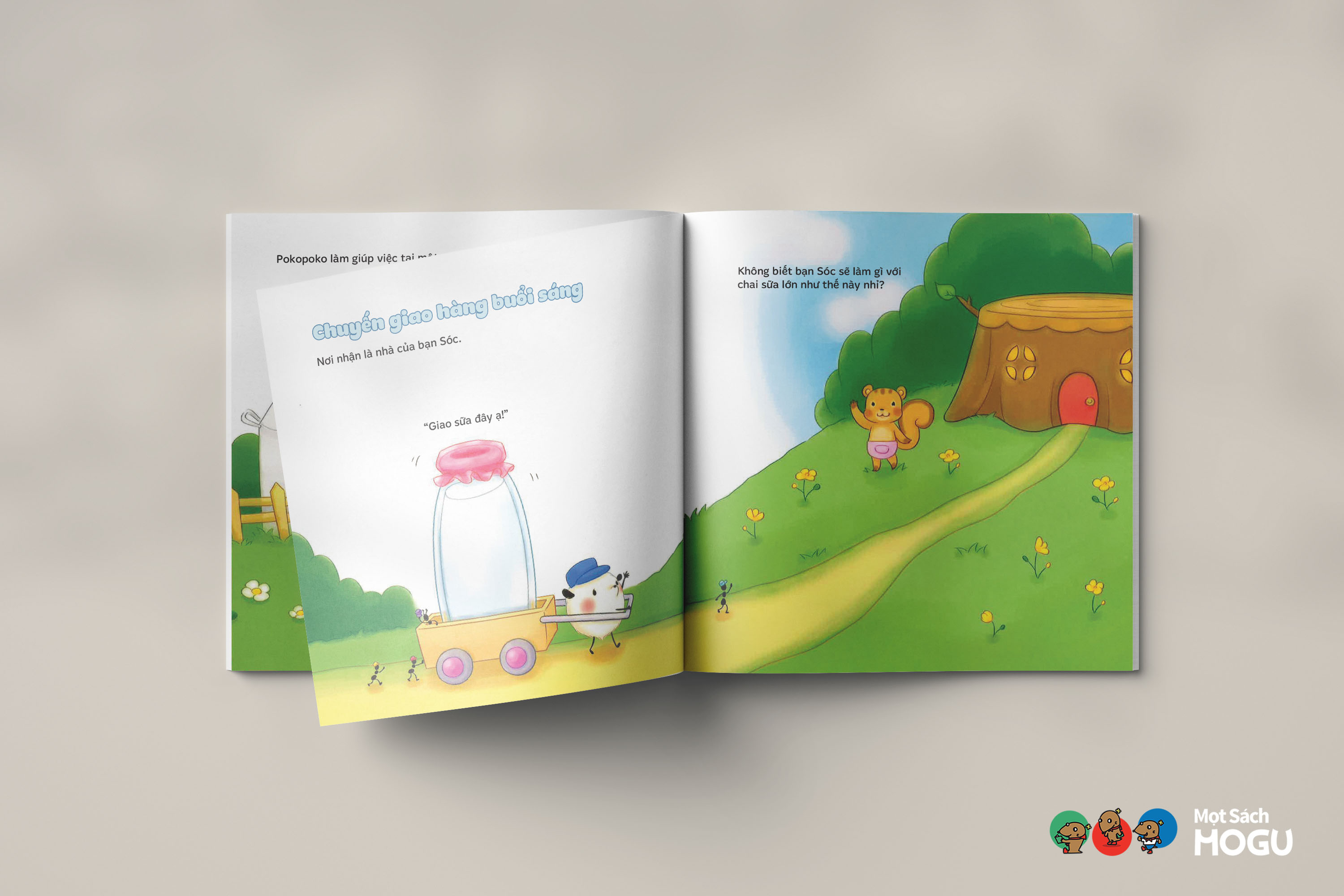 Truyện Ehon bé 1-2-3 tuổi - Bạn Pokopoko đi giao sữa
