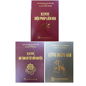 Sách Combo Kinh địa tạng + Kinh lương hoàng sám + Kinh Diệu pháp liên hoa (3 quyển, bìa da)