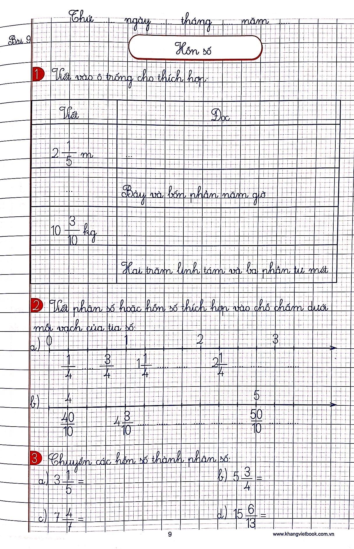 Vở Ô Li Bài Tập Toán - Lớp 5 (Quyển 1)