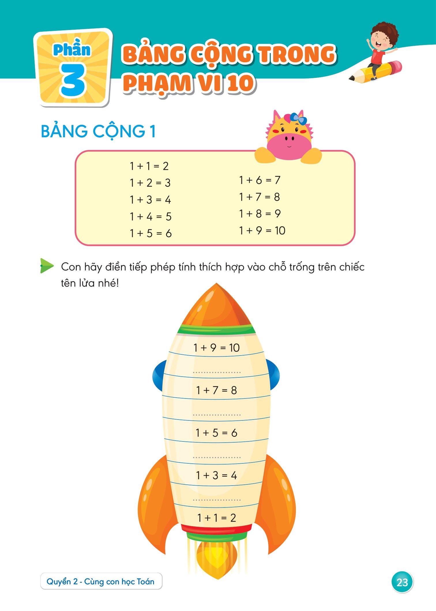 Hành Trang Giúp Con Tự Tin Vào Lớp 1 - Quyển 2: Cùng Con Học Toán