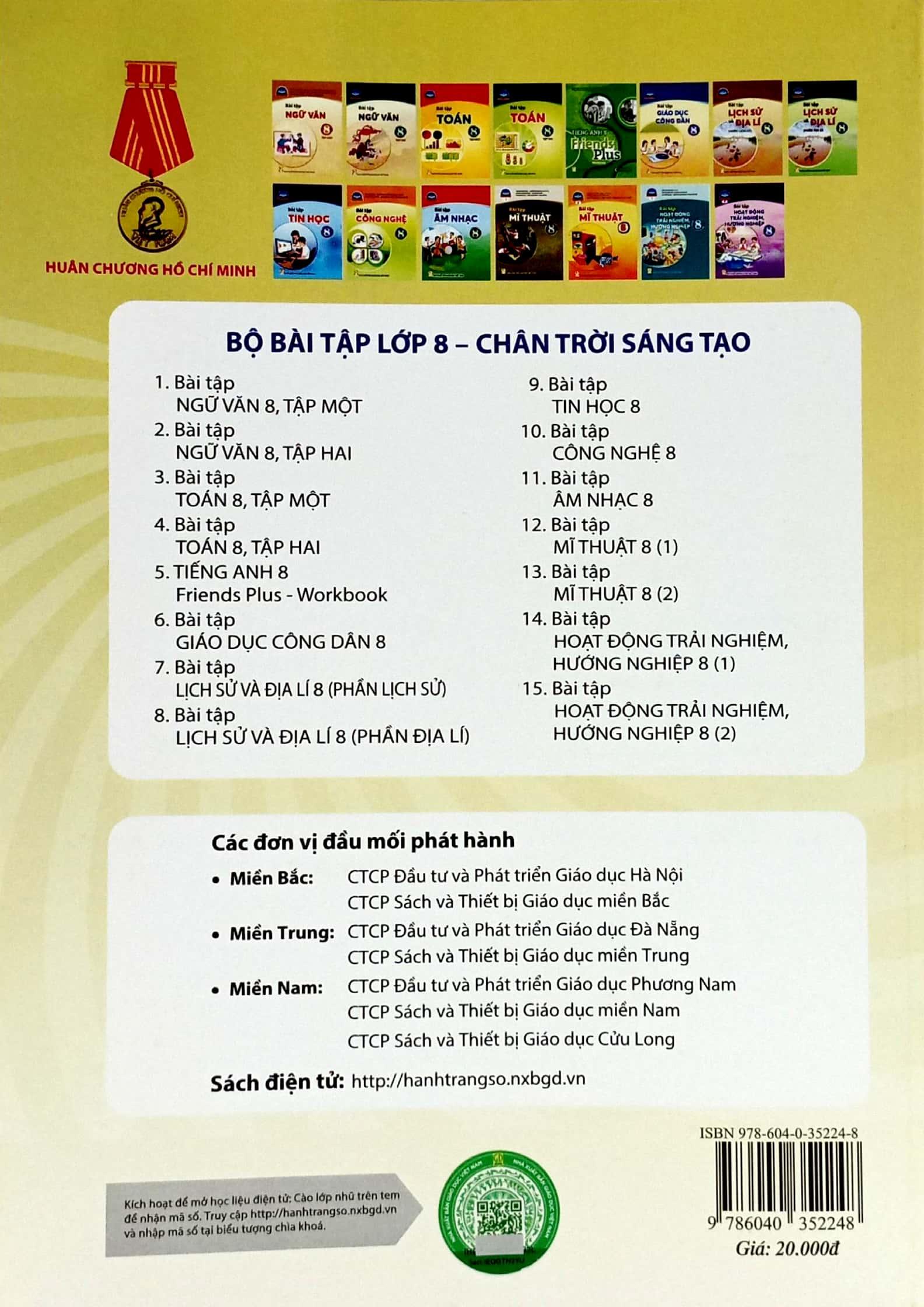 Bài Tập Toán 8 - Tập 1 (Chân Trời Sáng Tạo) (2023)