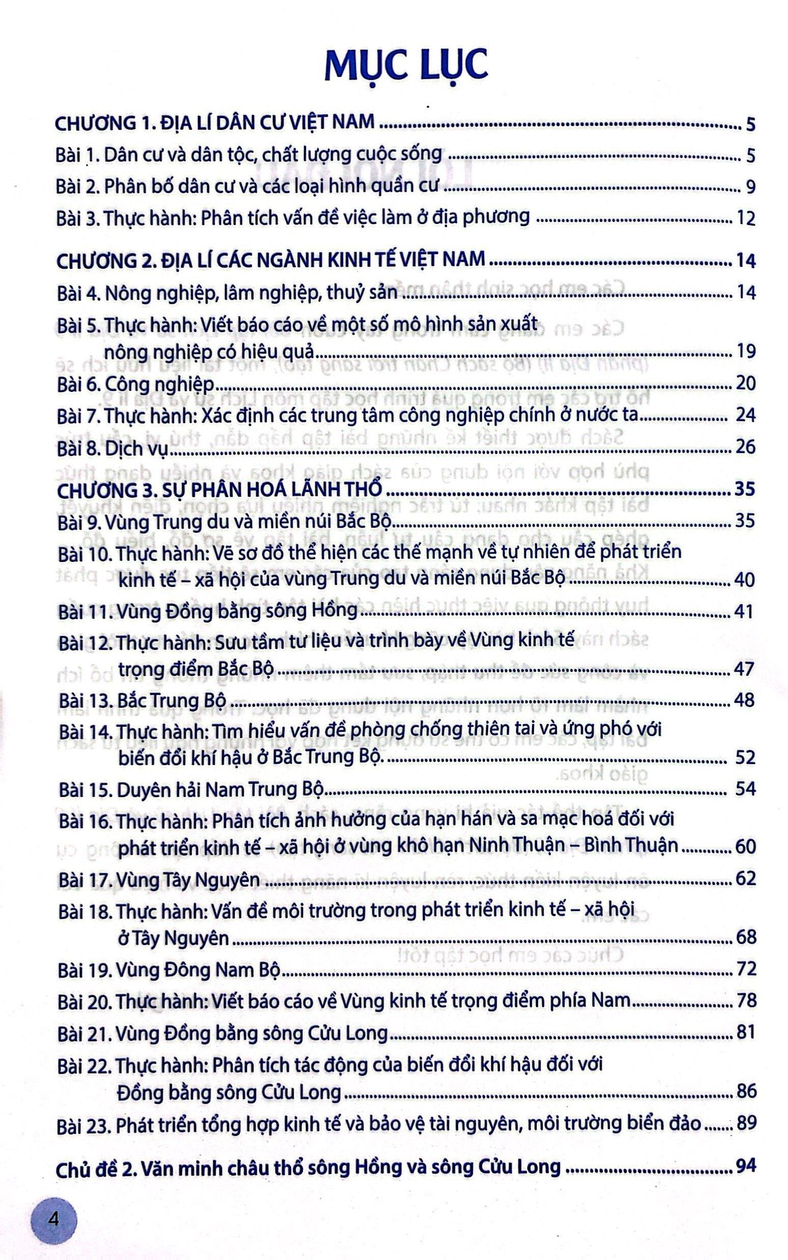 Bài Tập Lịch Sử Và Địa Lí 9 - Phần Địa Lí (Chân Trời) (Chuẩn)