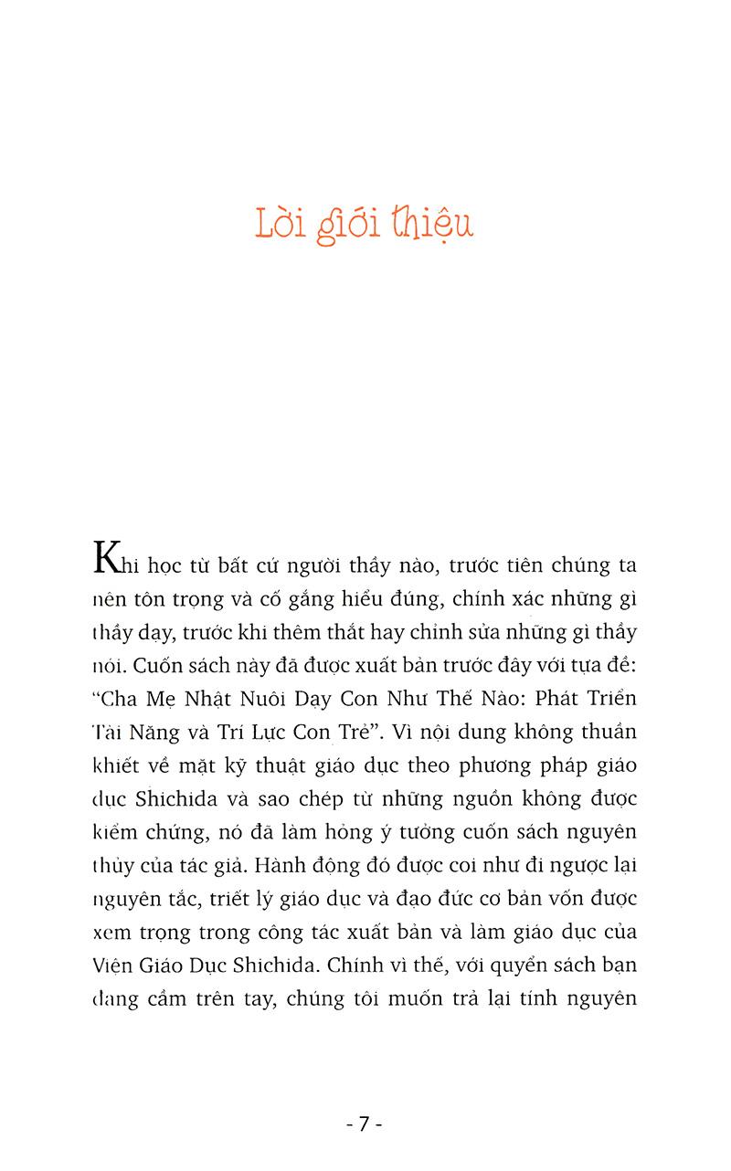 Sách Phát Triển Năng Lực Trí Tuệ Cho Con Theo Phương Pháp Shichida (Dành Cho Trẻ Dưới 7 Tuổi)