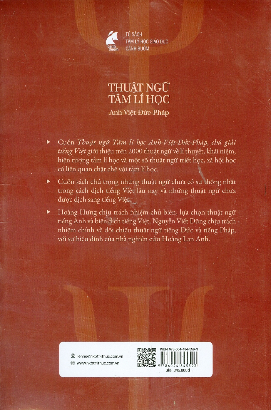 Thuật ngữ Tâm lí học Anh-Việt-Đức-Pháp (Chú giải tiếng Việt) - Hoàng Hưng (Chủ biên), Nguyễn Viết Dũng