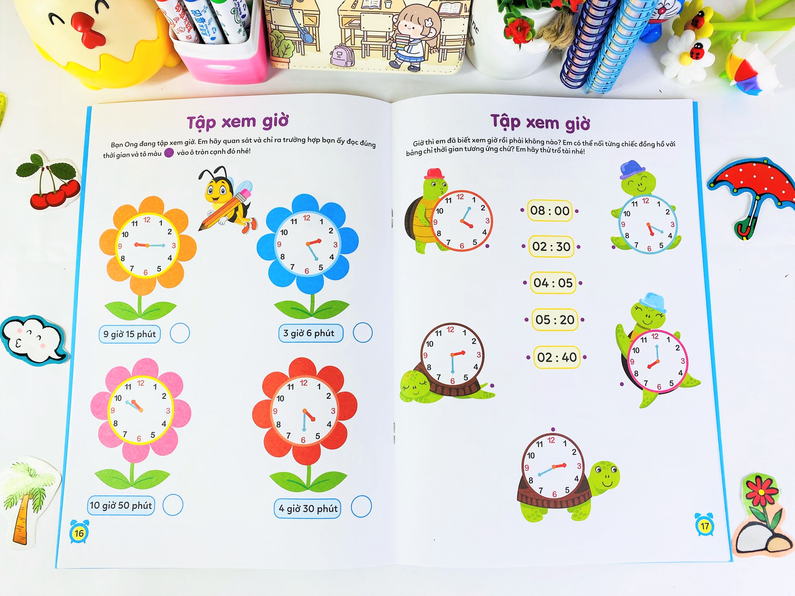 Sách - Cùng con khôn lớn: Học Xem Giờ & Học Toán ( Giai đoạn vàng để con phát triển) - ndbooks