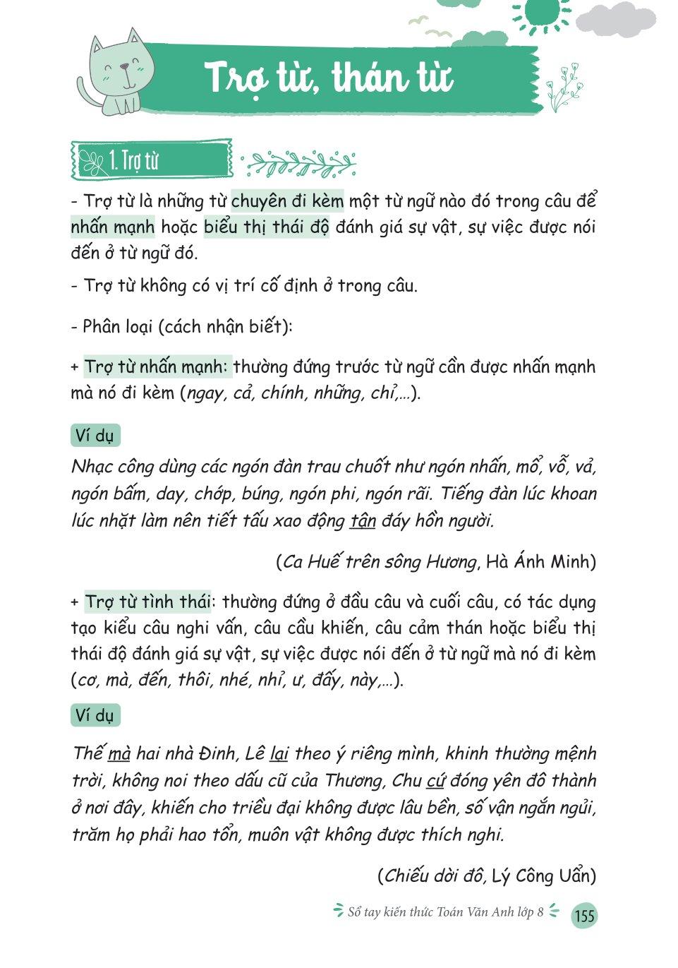 Sổ Tay Kiến Thức Toán Văn Anh Lớp 8