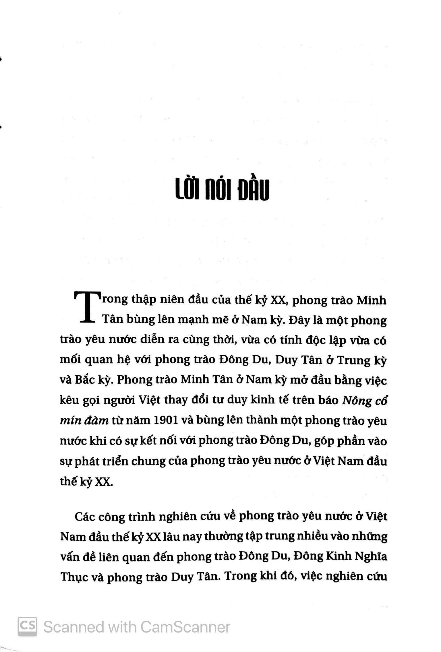 Phong Trào Minh Tân - Ở Nam Kỳ Đầu Thế Kỷ XX