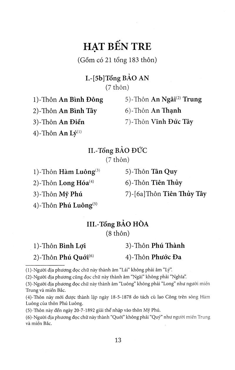 Nam Kỳ Địa Hạt Tổng Thôn Danh Hiệu Mục Lục - San Định Năm Nhâm Thìn 1892