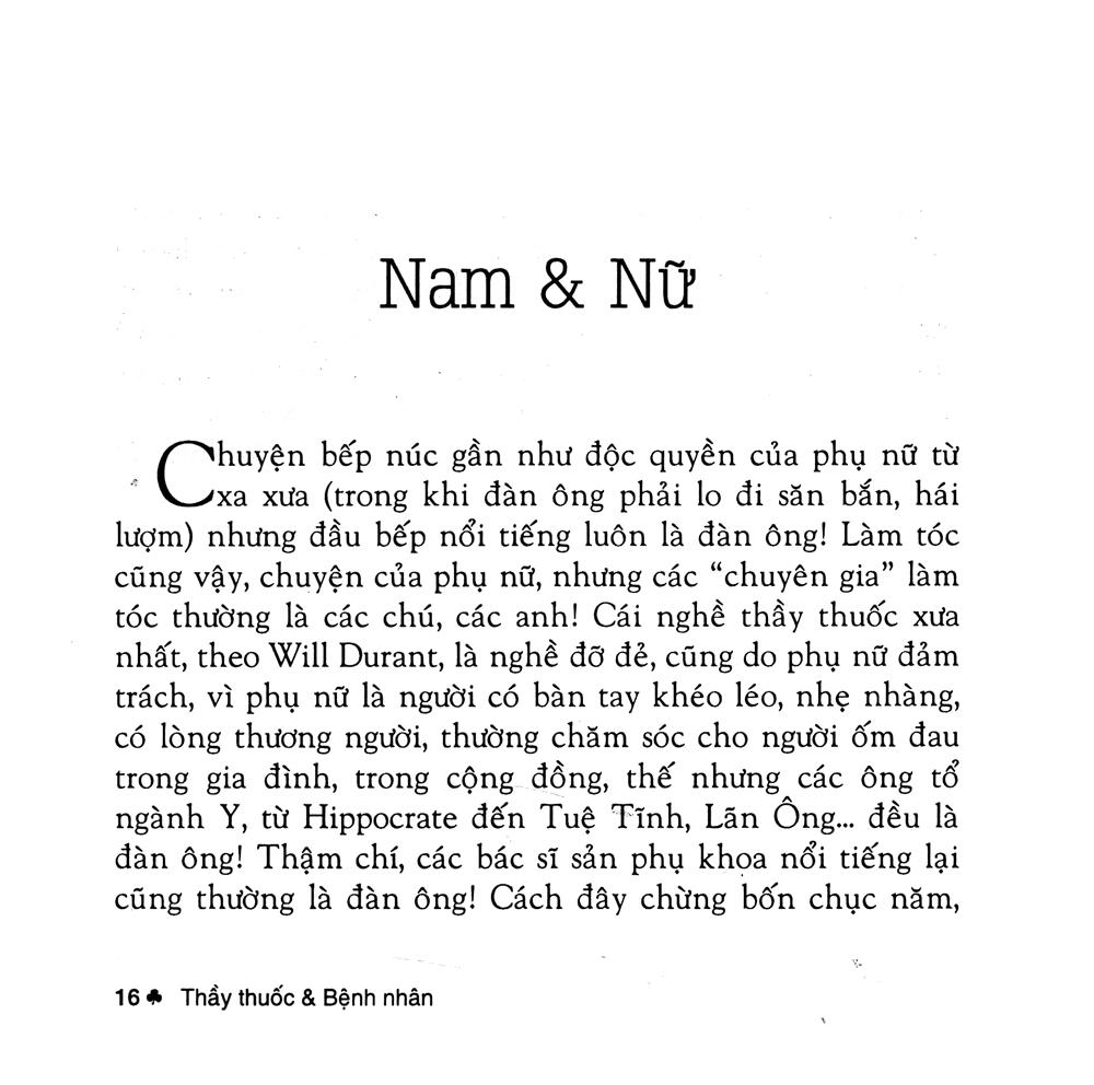 Thầy Thuốc Và Bệnh Nhân (Tái Bản 2019)