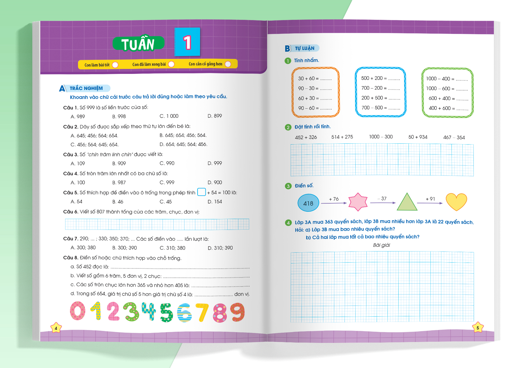 Sách - Phiếu bài tập cuối tuần Toán lớp 3