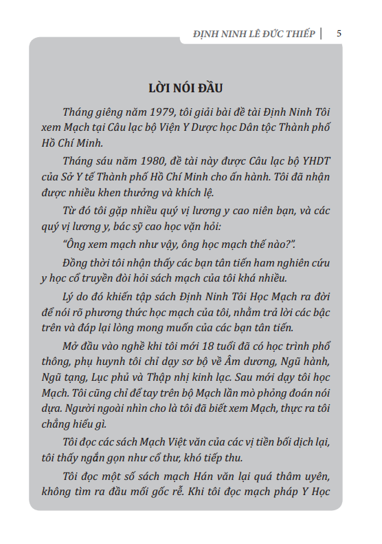 Định Ninh Tôi Học Mạch (Tái Bản 2020)