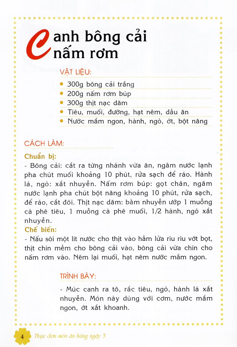 Thực Đơn Món Ăn Hàng Ngày -Tập3