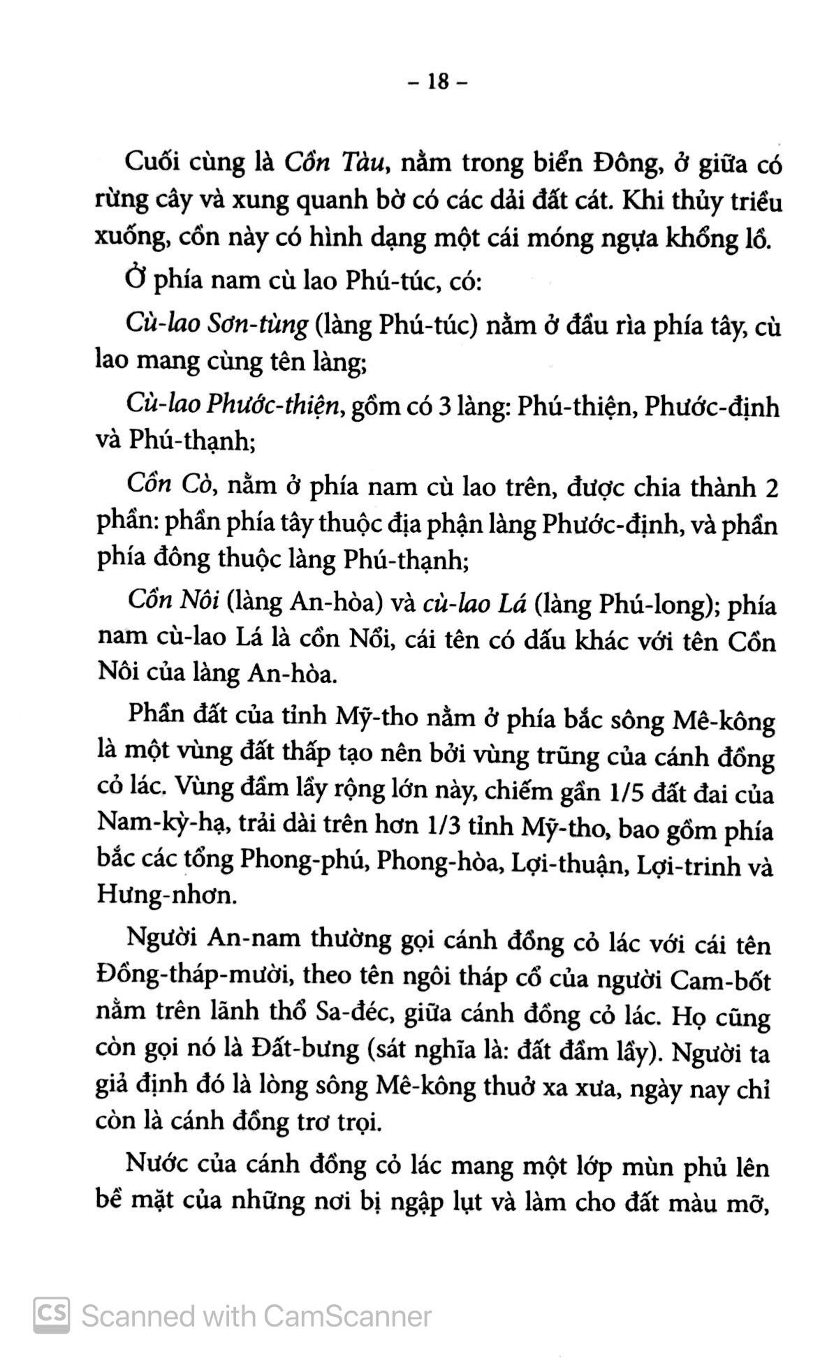 Chuyên Khảo Về Tỉnh Mỹ Tho - Địa Lý Học : TỰ NHIÊN, KINH TẾ & LỊCH SỬ NAM KỲ