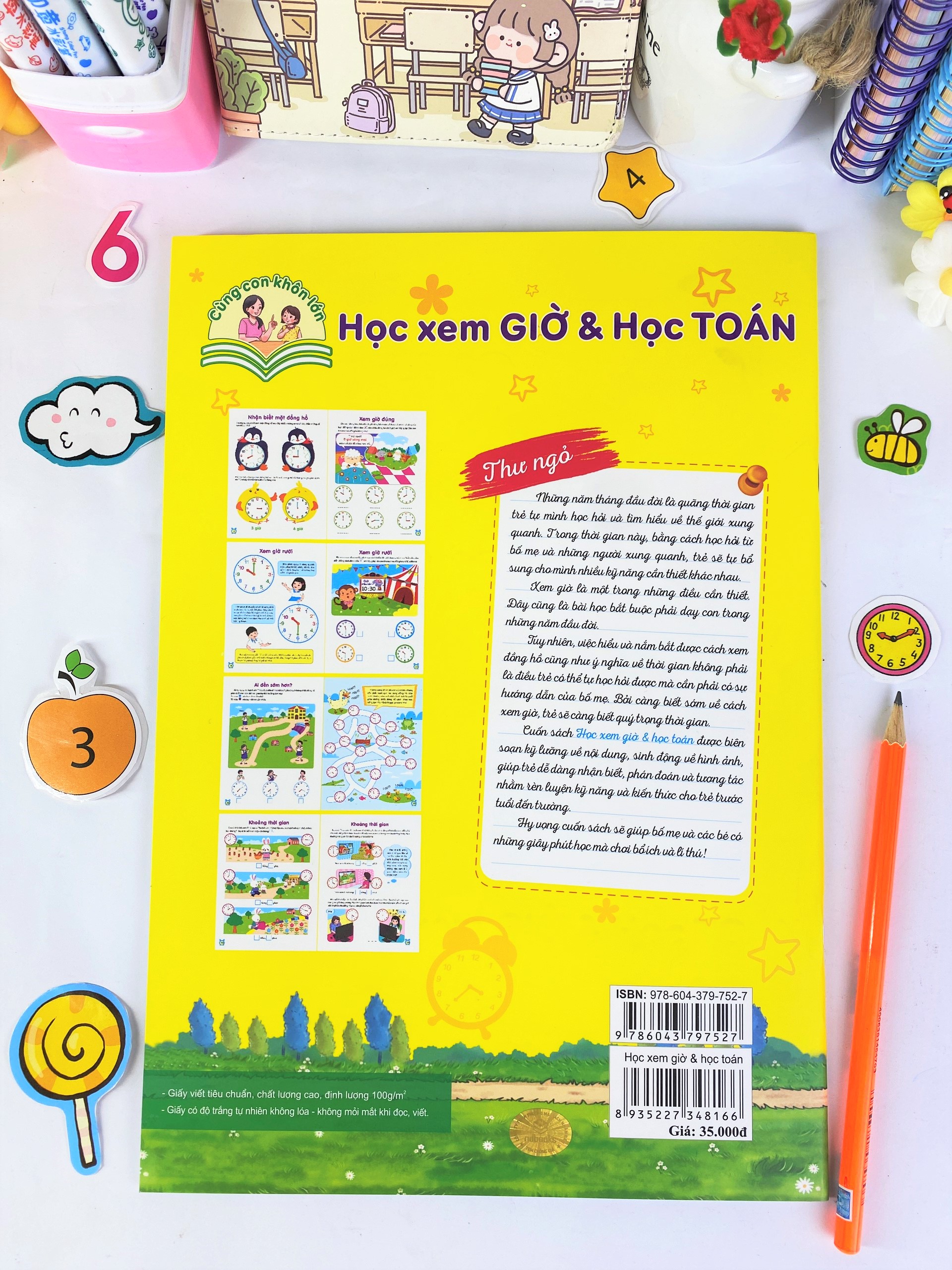 Sách - Cùng con khôn lớn: Học Xem Giờ & Học Toán ( Giai đoạn vàng để con phát triển) - ndbooks