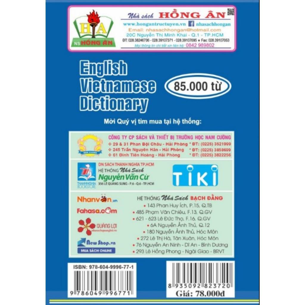 Sách - Từ Điển Anh - Việt - 85.000 Từ - Hồng Ân