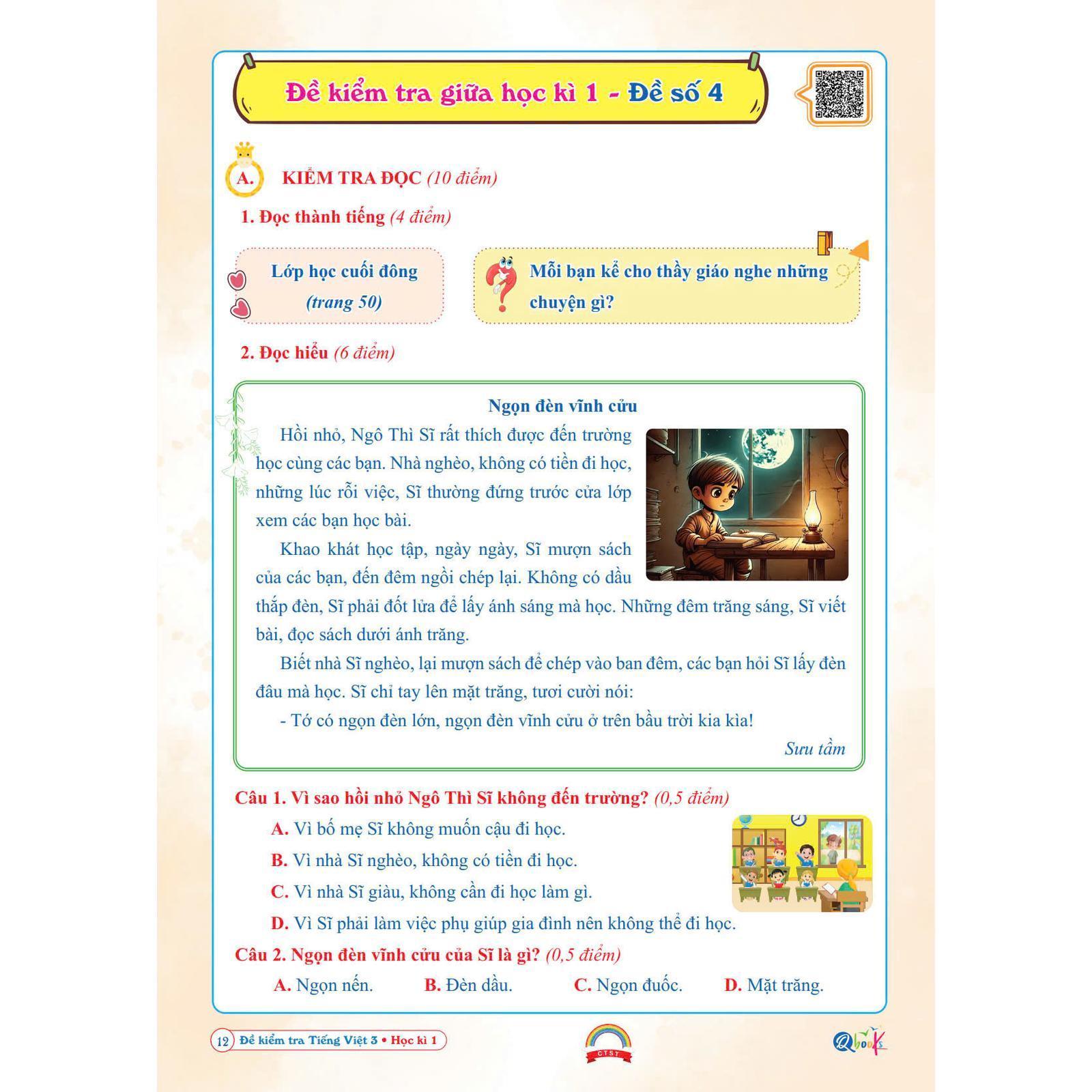 Đề Kiểm Tra Tiếng Việt Lớp 3 - Chân Trời Sáng Tạo - Cả năm (1 cuốn) - Bản Quyền