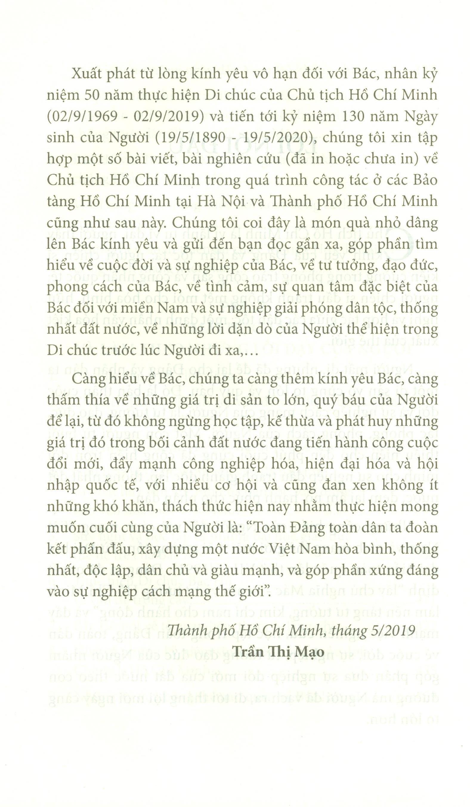 Kế Thừa Và Phát Huy Những Giá Trị Di Sản Hồ Chí Minh