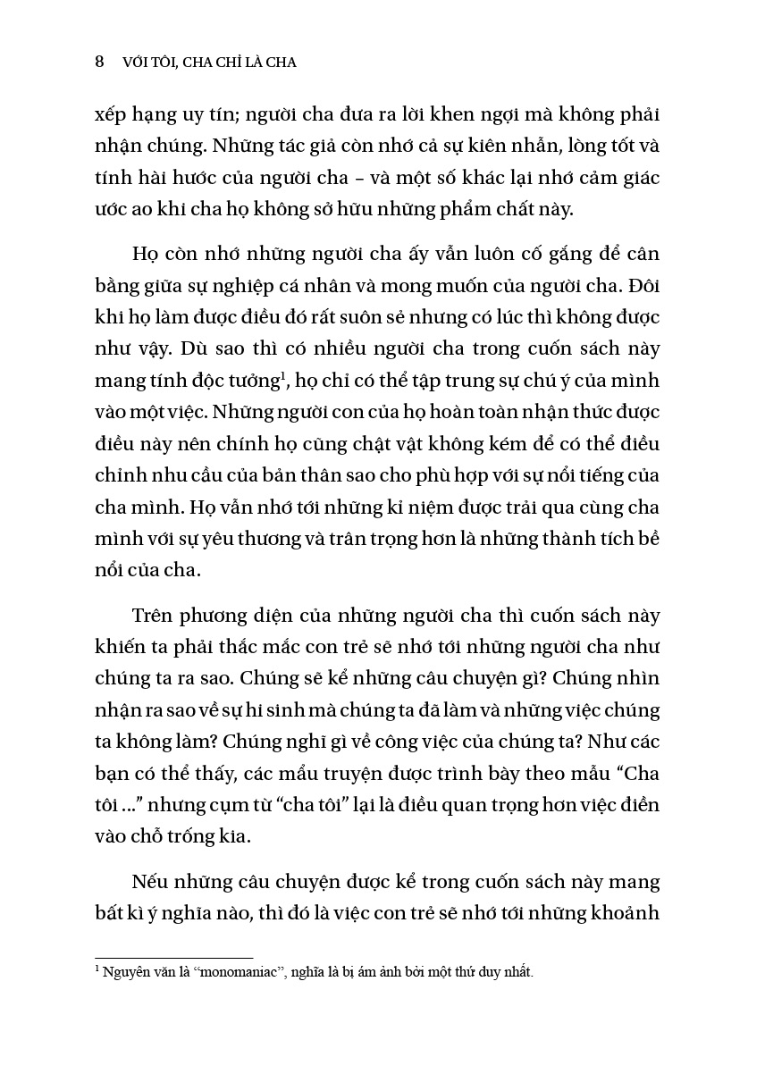 Với Tôi, Cha Chỉ Là Cha