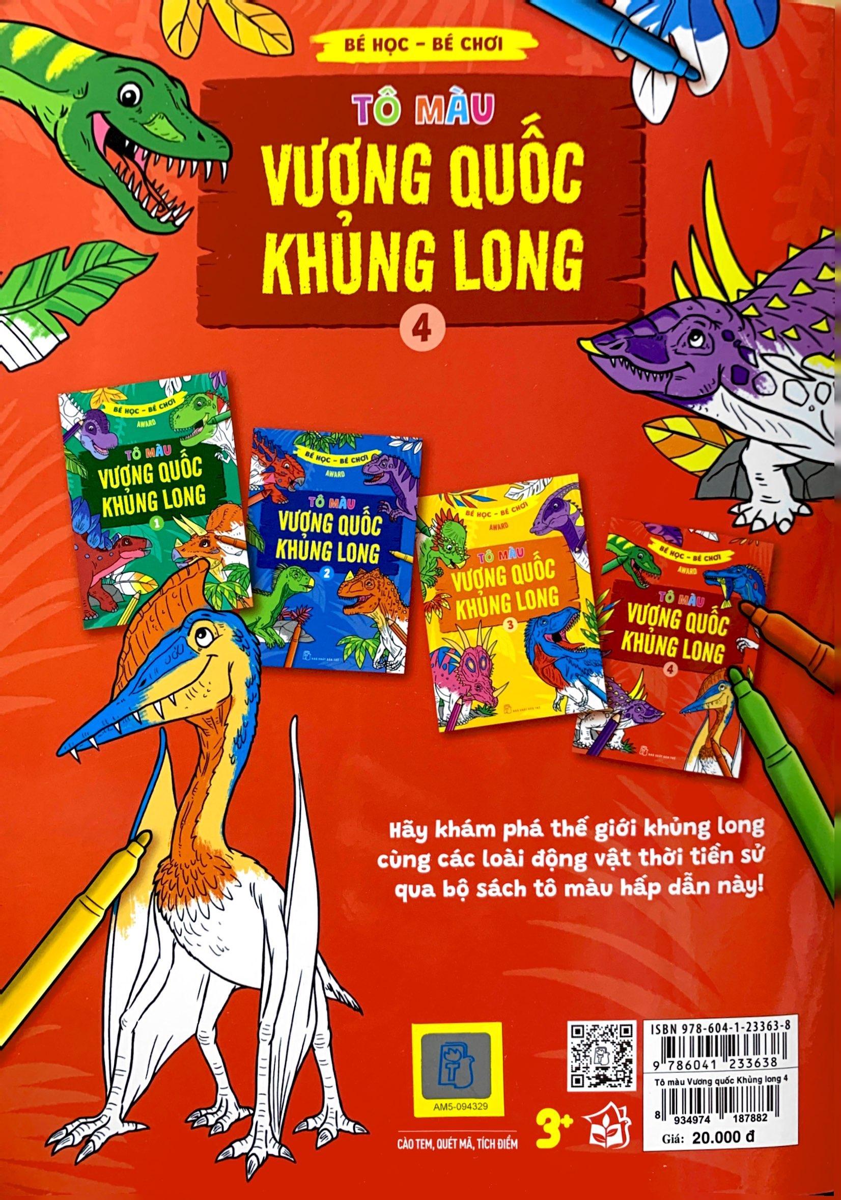 Bé Học-Bé Chơi - Tô Màu Vương Quốc Khủng Long 4