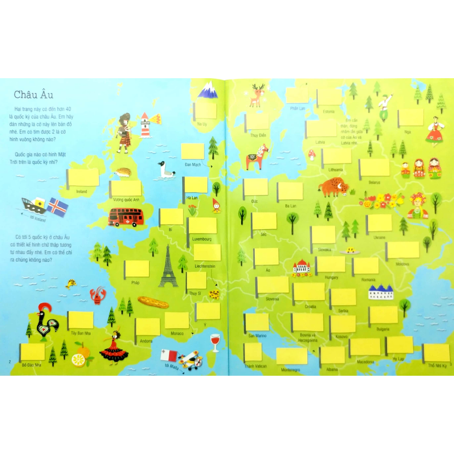 First Sticker Book - Sách Dán Hình Đầu Đời Cho Bé - Quốc Kỳ Các Nước