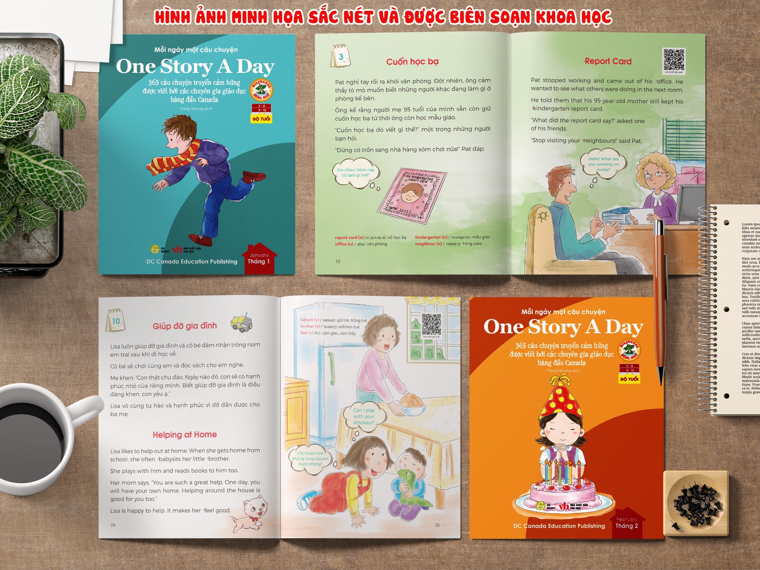 Sách - One Story A Day CUỐN 2 : 365 câu chuyện phát triển IQ, EQ cho bé - Bản song ngữ tặng kèm file nghe