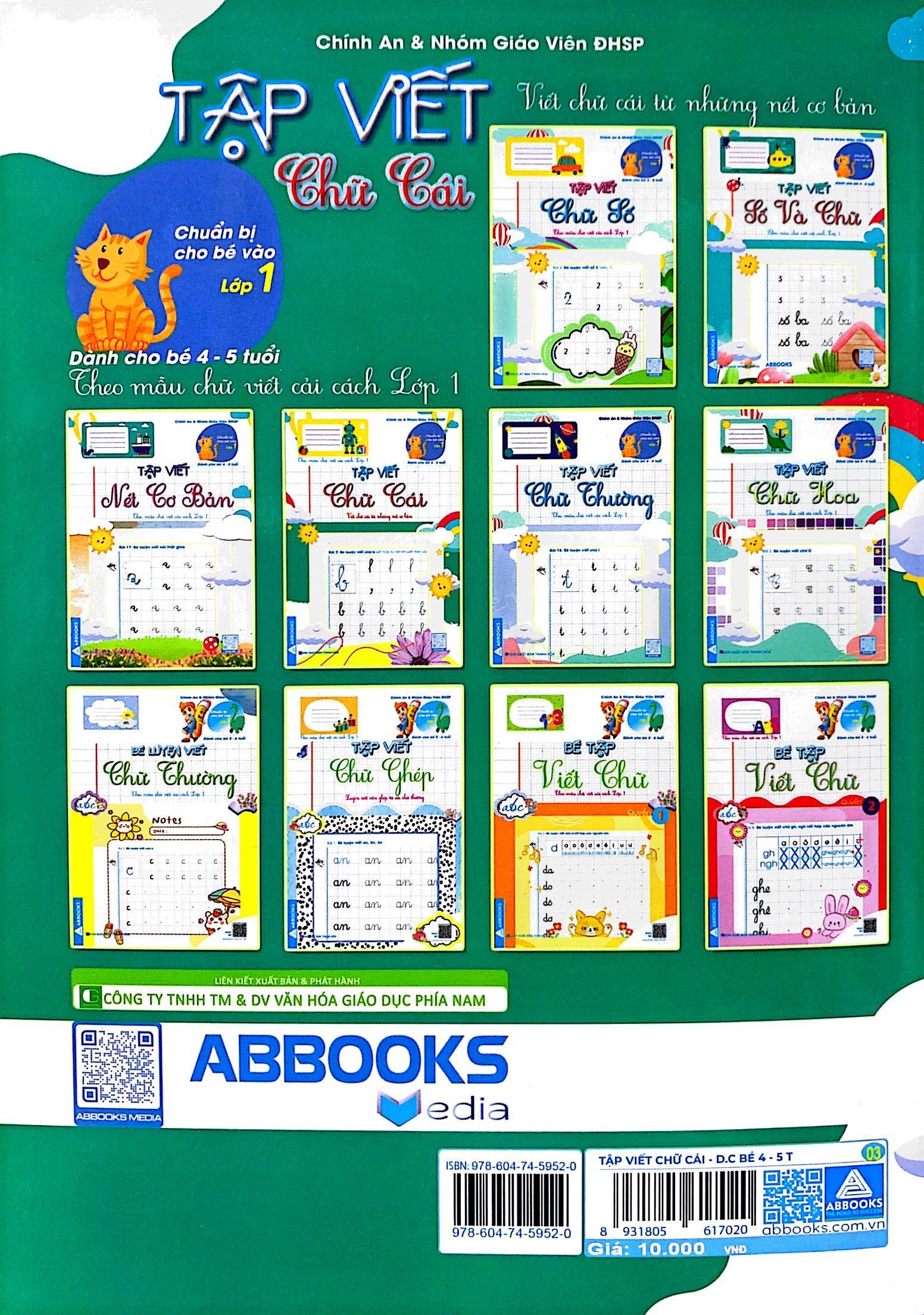 Chuẩn Bị Cho Bé Vào Lớp 1 - Dành Cho Bé 4-5 Tuổi - Tập Viết Chữ Cái