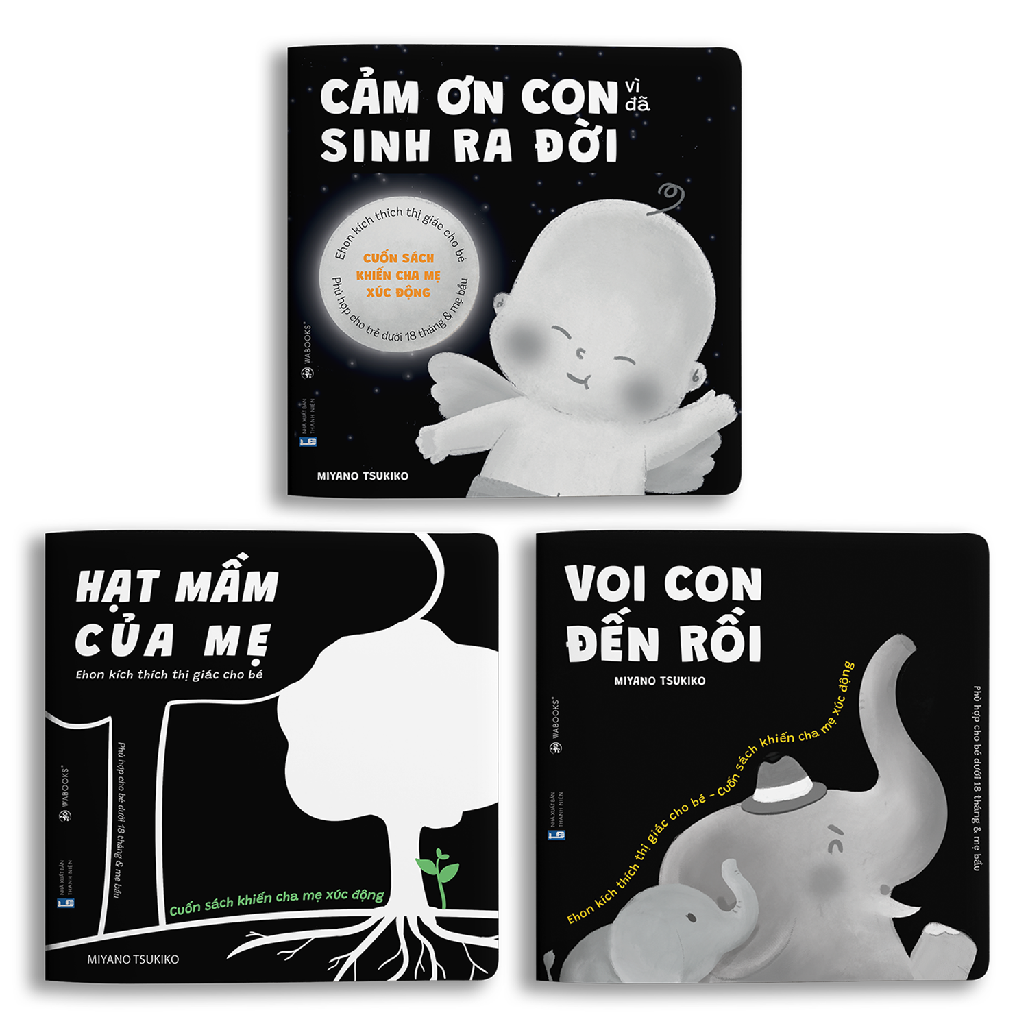 Sách Ehon - Combo 9 cuốn Moi moi, Cảm ơn con, Buồn ngủ - Cho bé từ 0-2 tuổi
