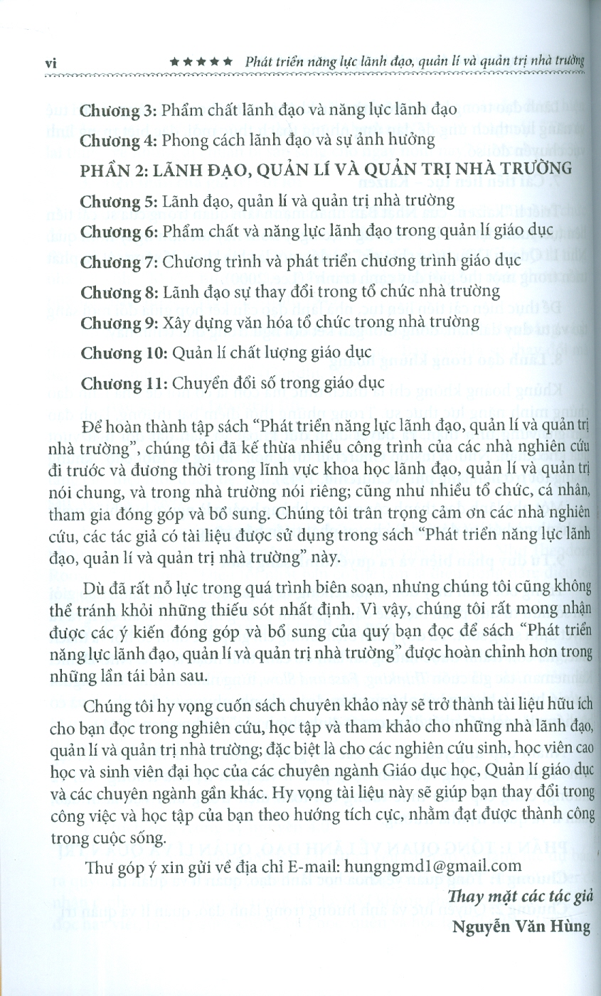 Phát Triển Năng Lực Lãnh Đạo, Quản Lí & Quản Trị Nhà Trường (Sách Chuyên Khảo)