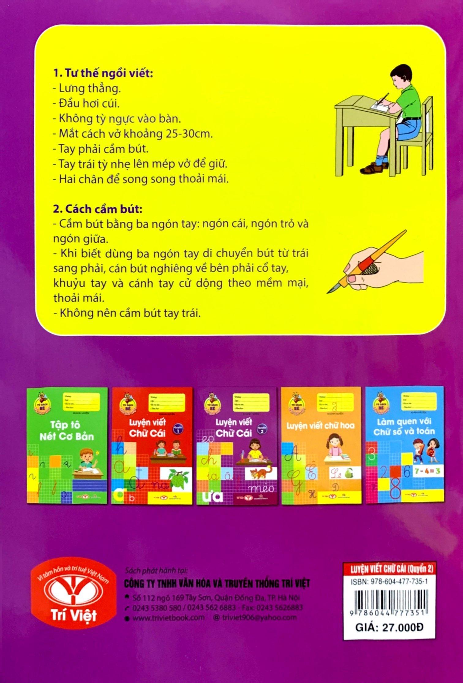 Tủ Sách Bé Vào Lớp Một - Luyện Viết Chữ Cái Q.2