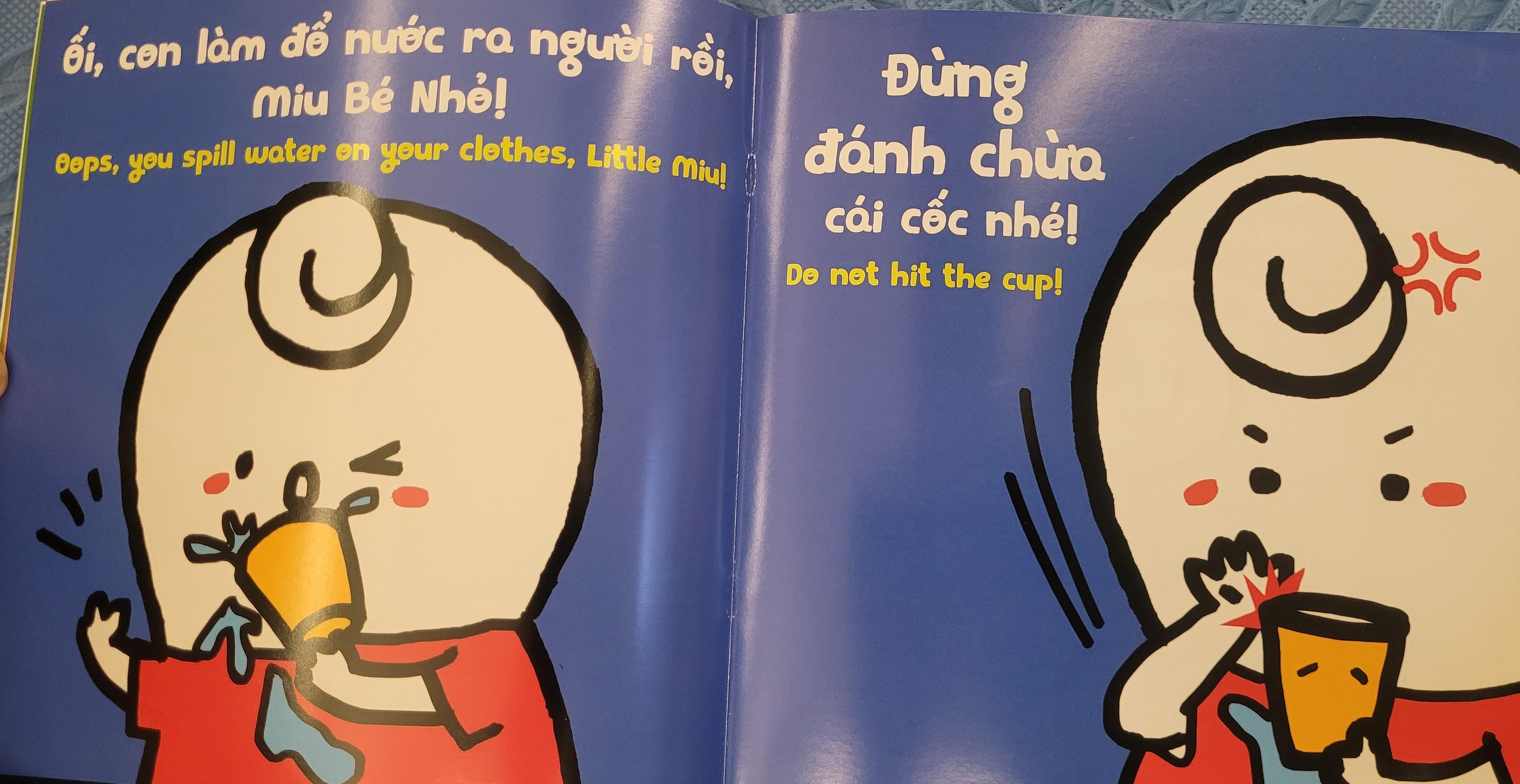 Sách Ehon Miu Bé Nhỏ Phần 1 Song Ngữ - Đừng Đánh Chừa Nhé Song Ngữ