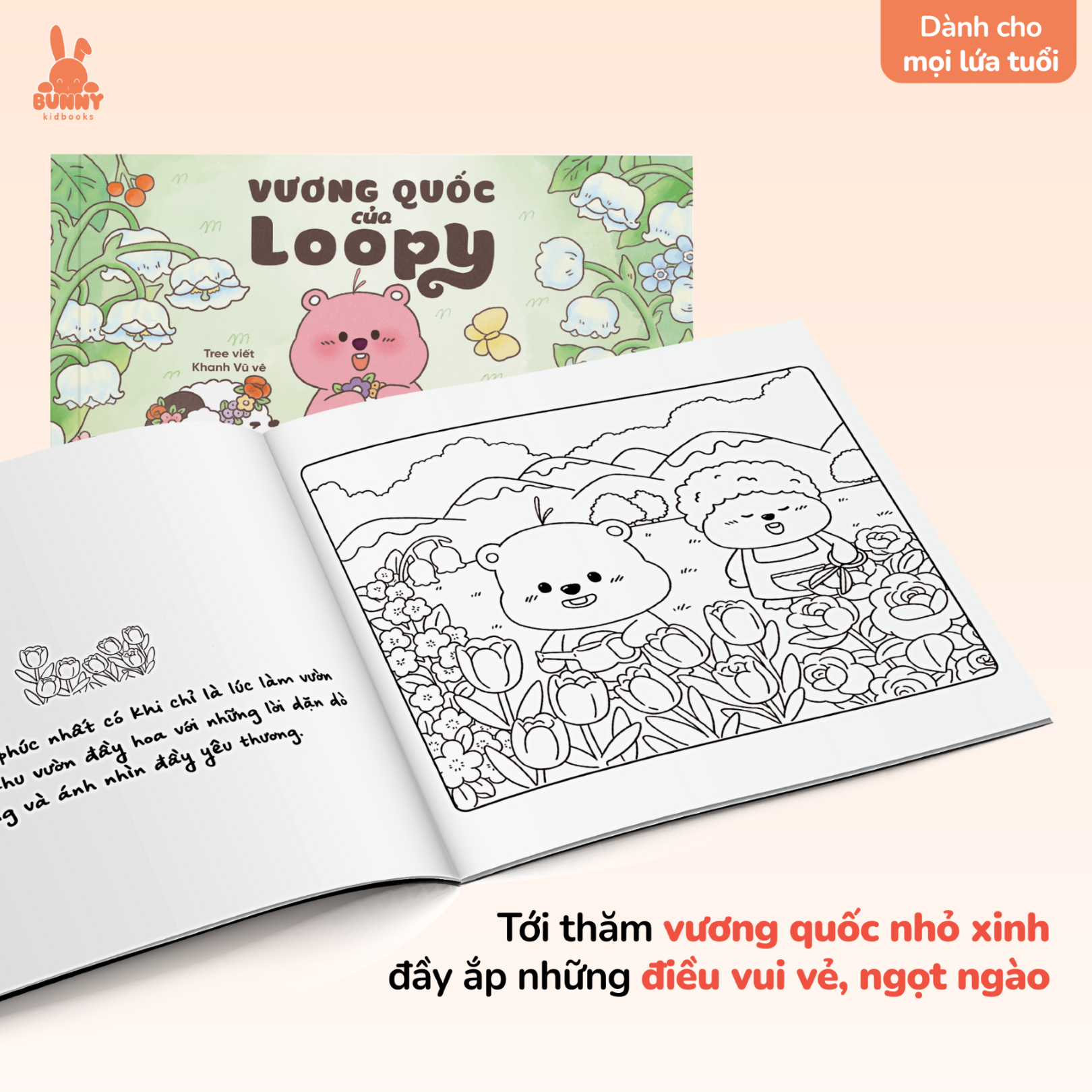 Sách tô màu Vương quốc của Loopy: Hình siêu cute, thư giãn xả stress – Cho bé & người lớn