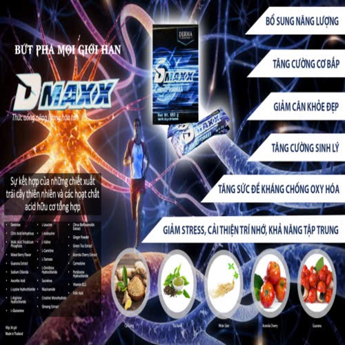 DMAXX thức uống bổ sung vitamin năng lượng có đường DAMODE 49 gói màu xanh mỗi gói 22gr