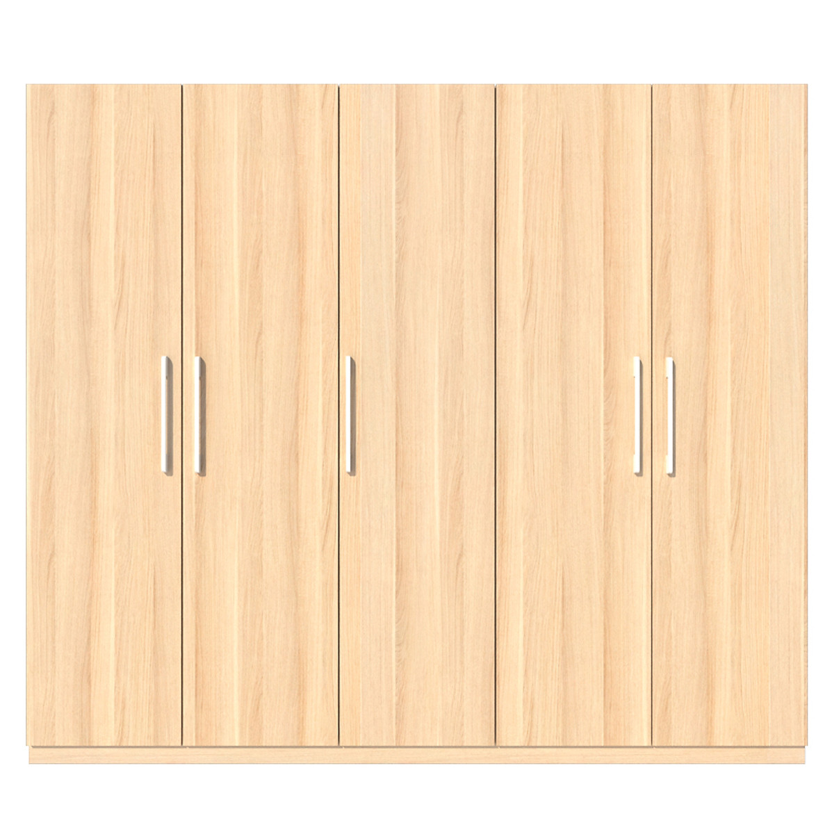 Tủ quần áo gỗ MDF Tundo 5 cánh 2 ngăn màu vàng sồi 220 x 55 x 200cm