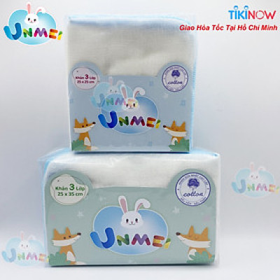 Khăn xô, Khăn Sữa UNMEI cho bé - Set 10 Khăn sữa xuất nhật 3 lớp ( 10 cái / bich) - Có bán lẻ 2 chiếc