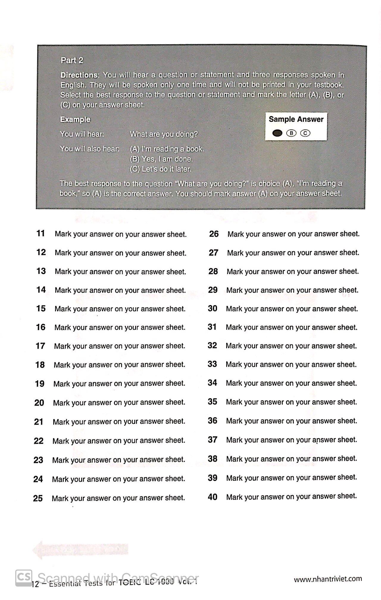 Essential Test For TOEIC LC 1000 Vol 1 (Kèm CD)