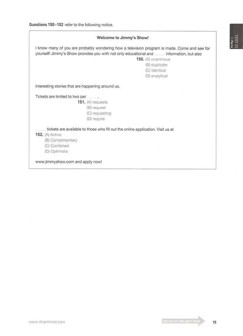 Complete TOEIC Reading Comprehension
