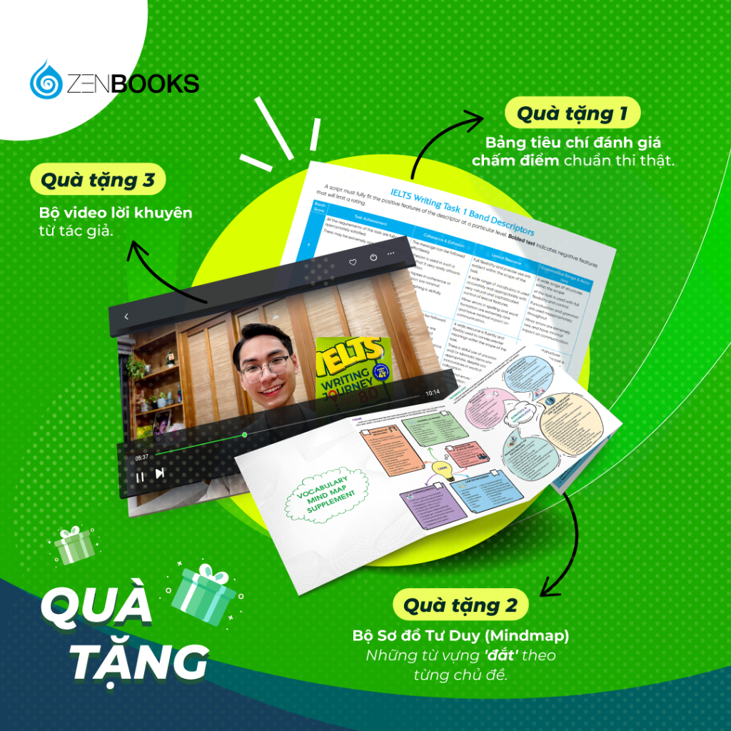 Combo Sách IELTS WRITING JOURNEY (6.0 TB & 8.0) & Giải Thích Ngữ Pháp Tiếng Anh
