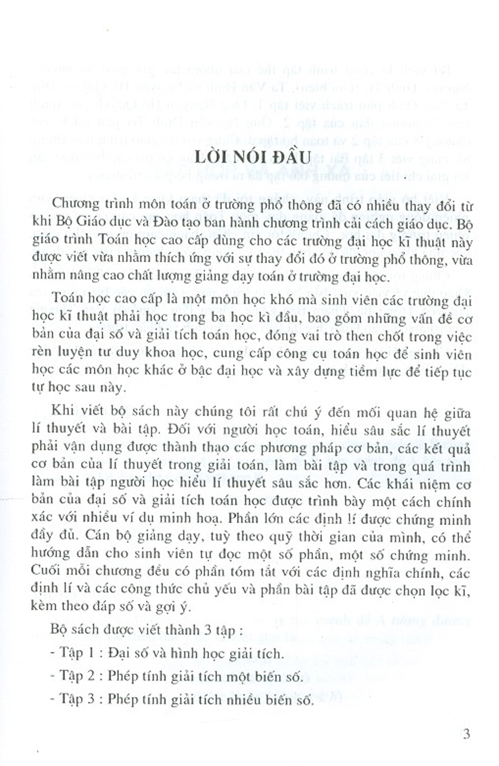 Toán Học Cao Cấp - Tập 1 - Đại Số Và Hình Học Giải Tích