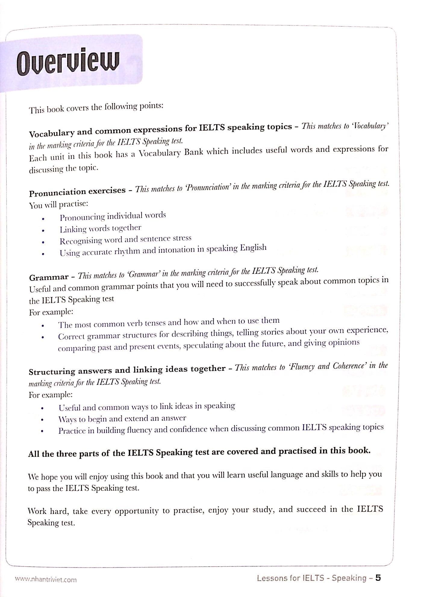 Lessons For IELTS - Speaking