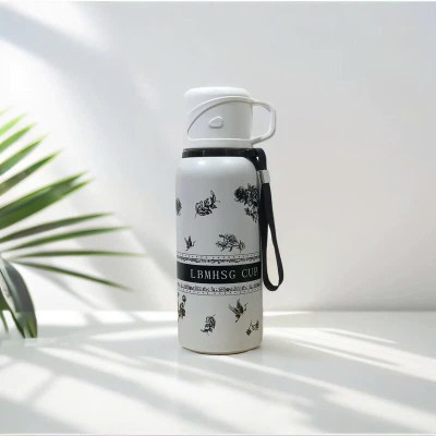 Bình Giữ Nhiệt Flower Cup Linh Chi Bedding Dung Tích Lớn Bằng thép Không Gỉ