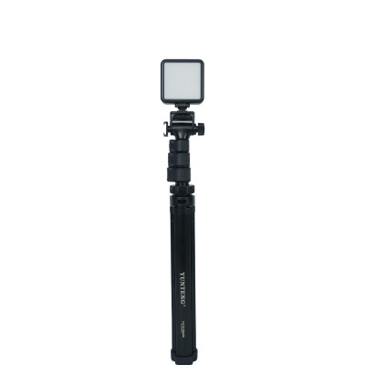 Combo Gậy VCT 91666 và Đèn RGB - Phụ kiện điện thoại kèm đèn trợ sáng chụp ảnh, quay video - Hàng chính hãng